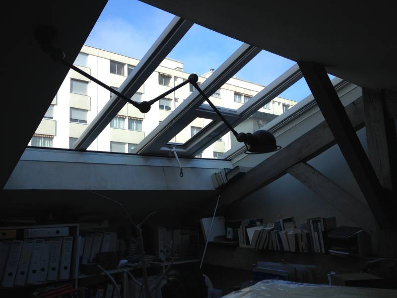 Pose d'une verrière en toiture 